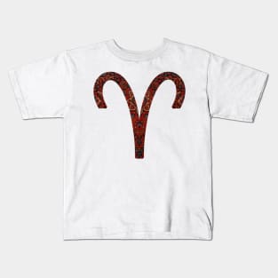 Dark Paisley Aries Zodiac Sign Kids T-Shirt